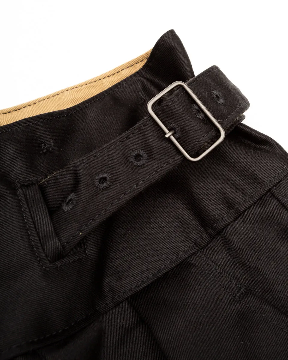 Black Chino Wide Gurkha Pants - Midnight Black