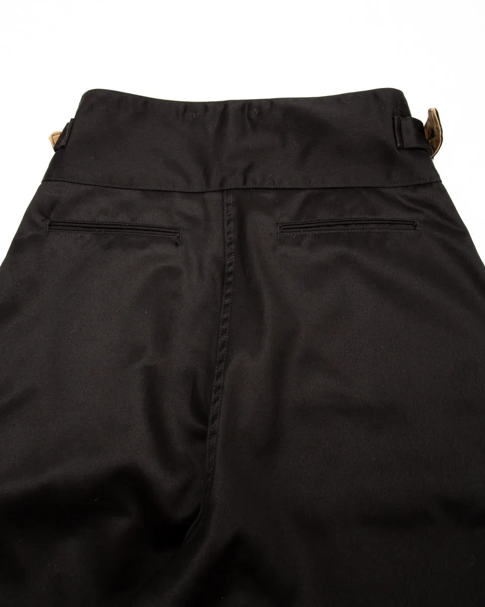 Black Chino Wide Gurkha Pants - Midnight Black