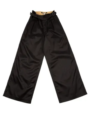 Black Chino Wide Gurkha Pants - Midnight Black