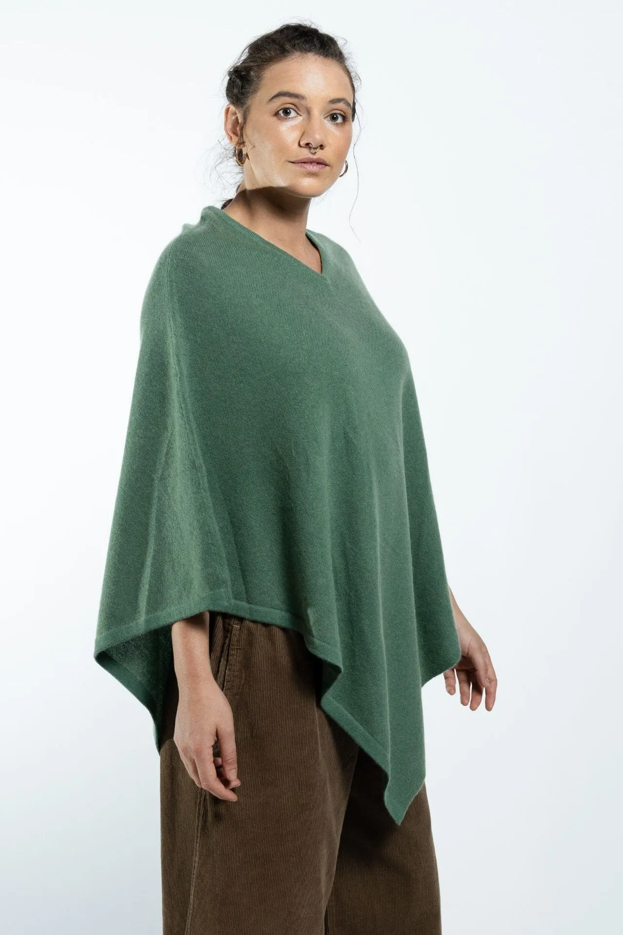 Cashmere Poncho - Teal