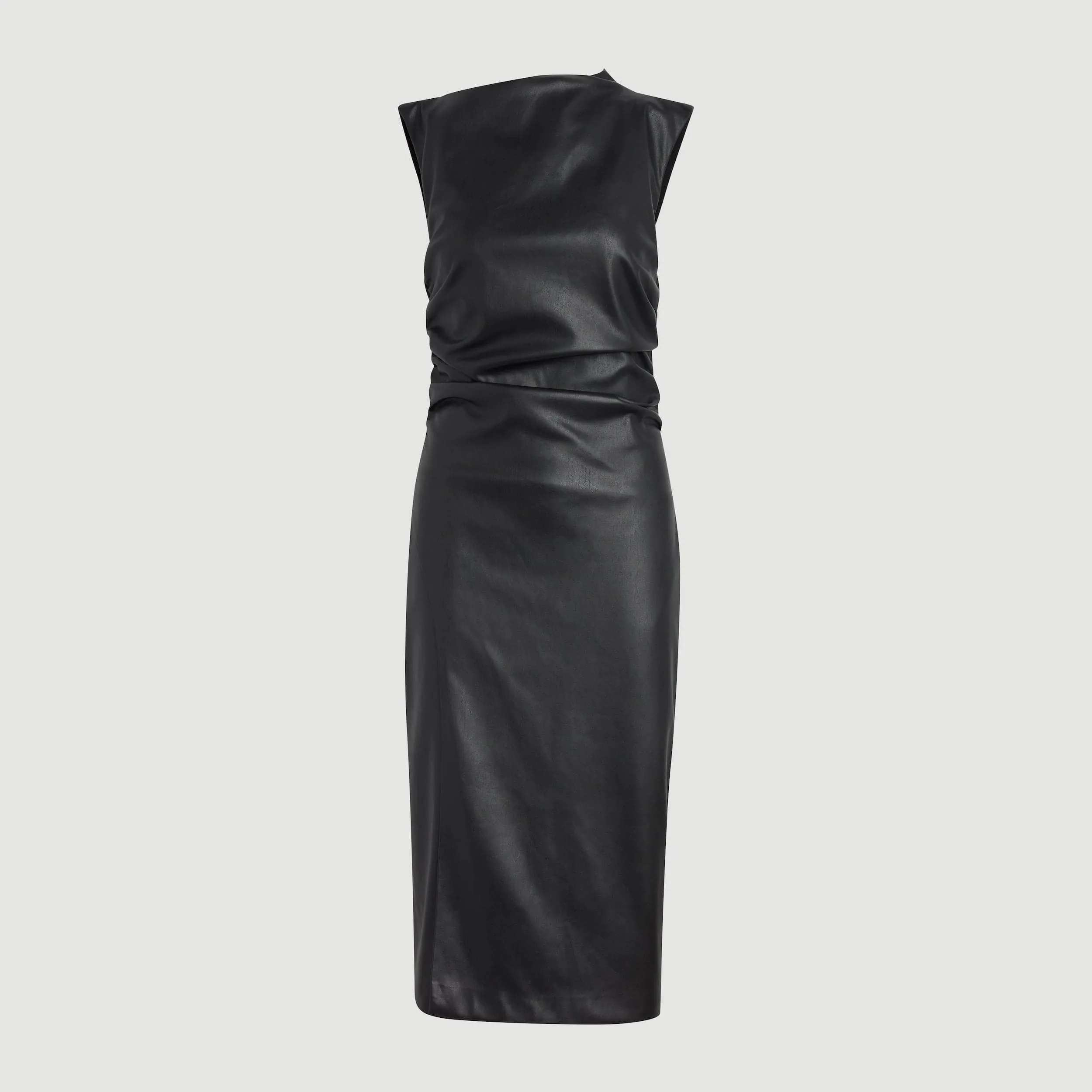 Channing Vegan Leather Wrap-Neck Dress (Petite)