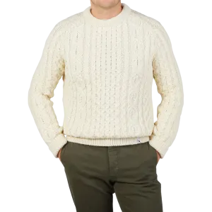 Ecru Merino Wool Hudson Aran Jumper