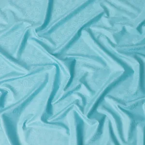 Electric blue cotton satin fabric in self design having same tone jacquard-D6824