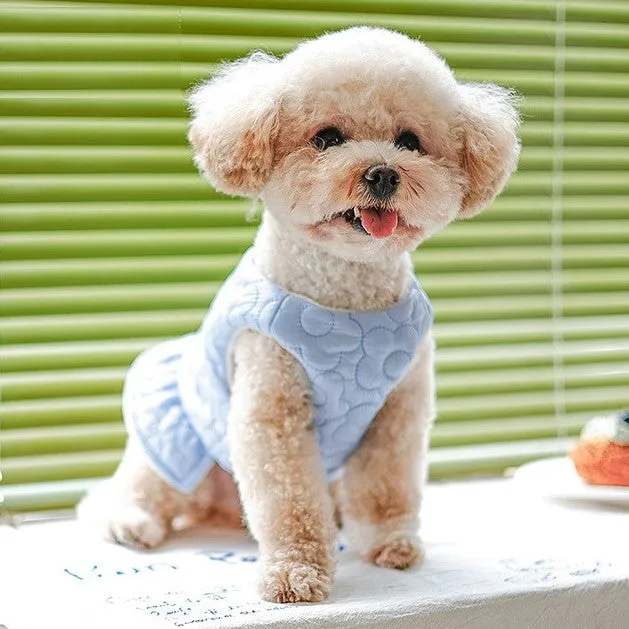 Flower Stitch Fleece Pearl Button Pet Jacket