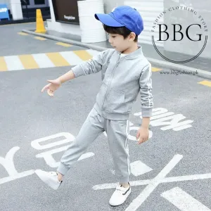 Grey Stripe Kids Tracksuit