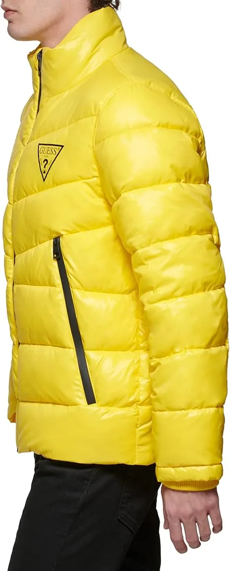 GUESS Men's Mid-Weight Puffer Jacket with Removable Hood