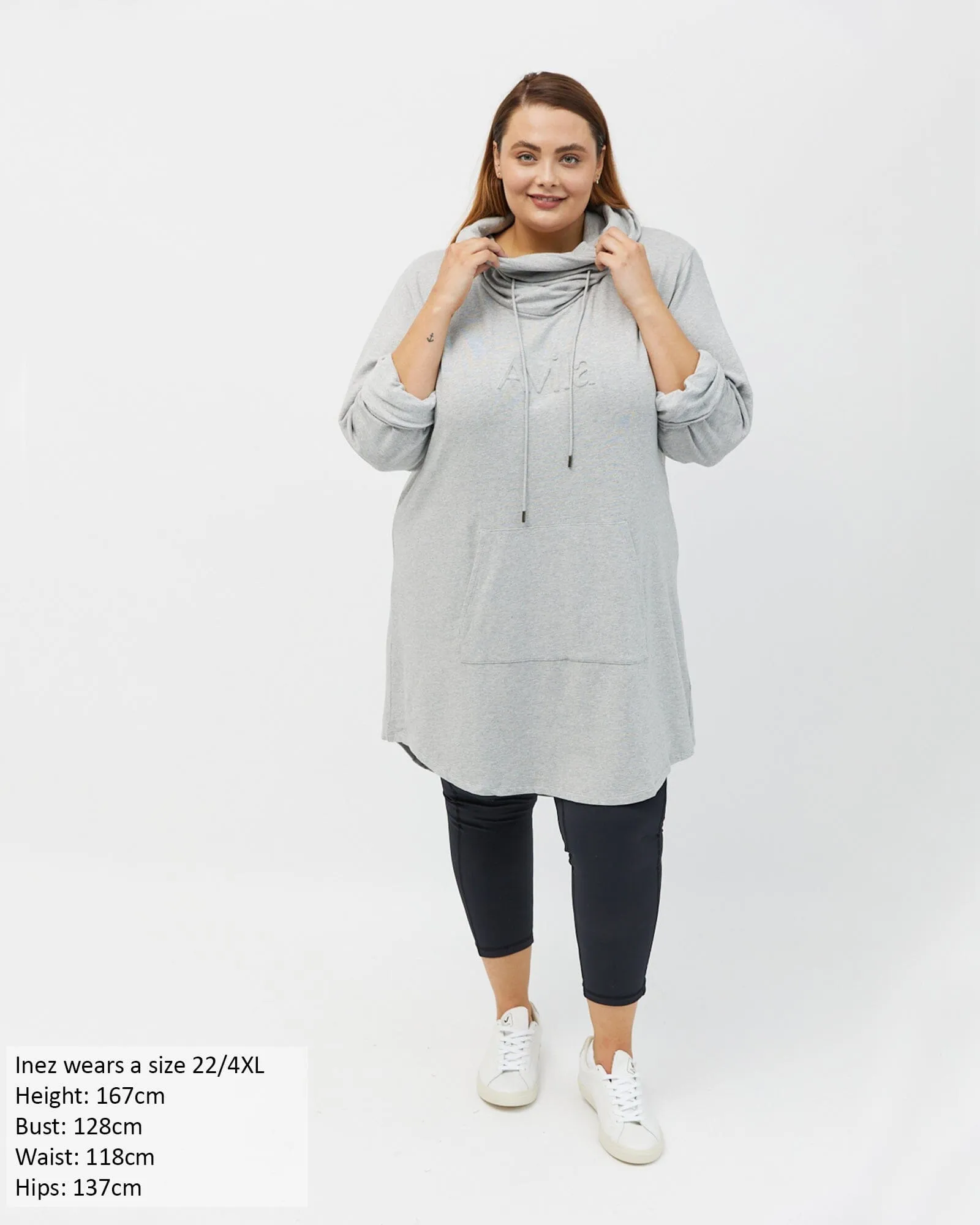 Isla cowl neck dress - light grey