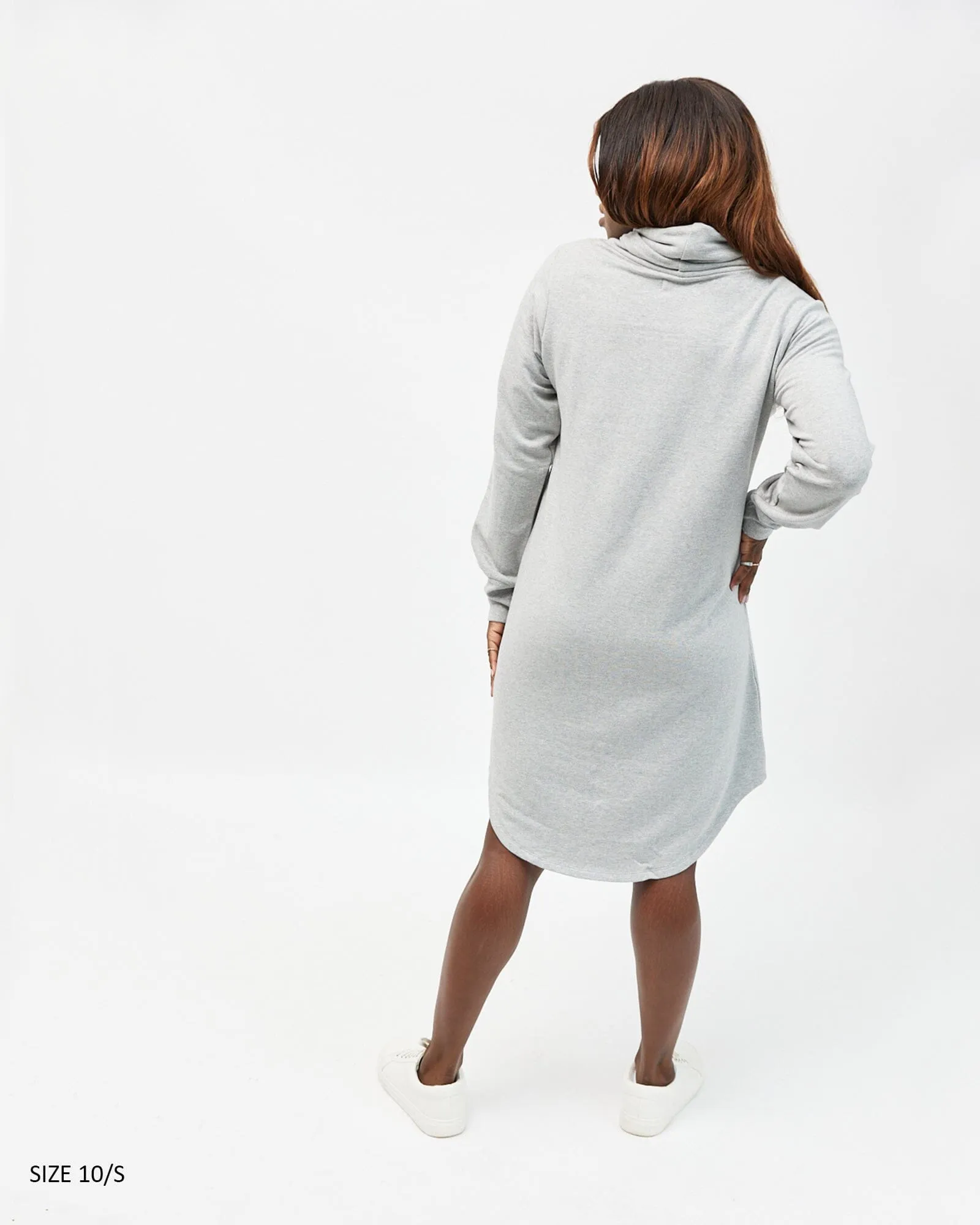 Isla cowl neck dress - light grey