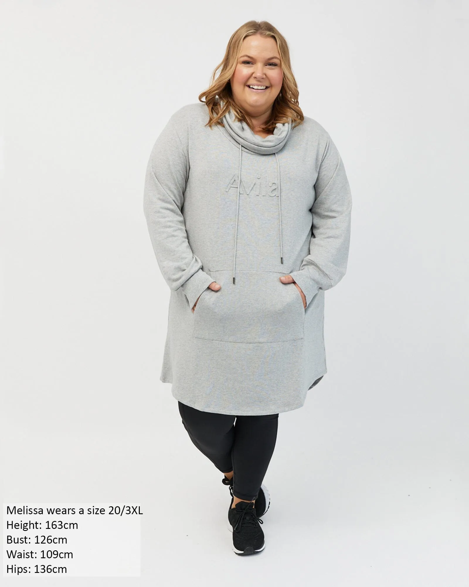 Isla cowl neck dress - light grey