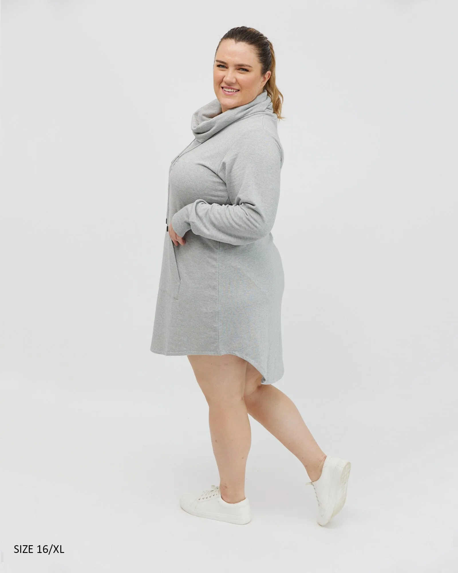 Isla cowl neck dress - light grey