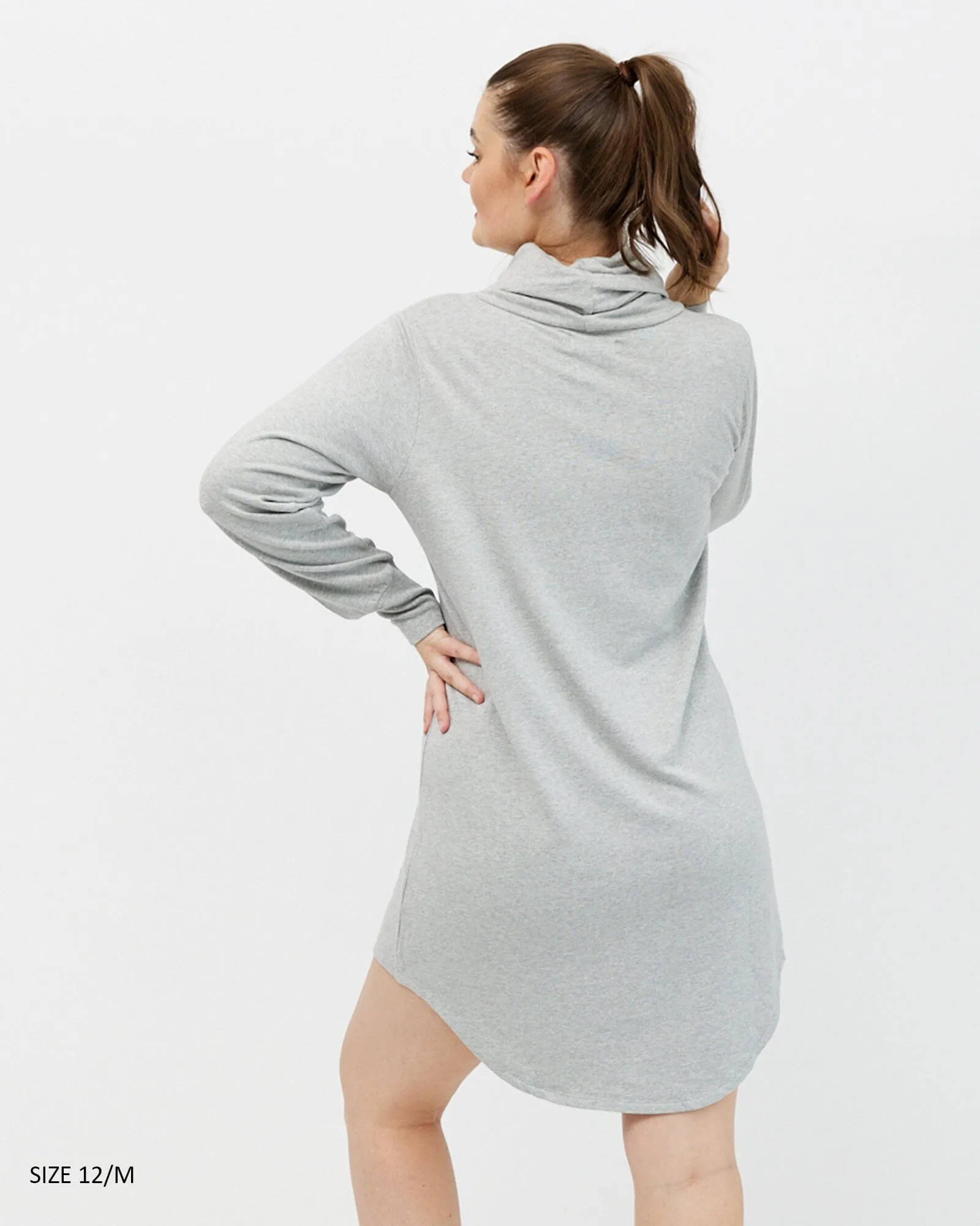 Isla cowl neck dress - light grey