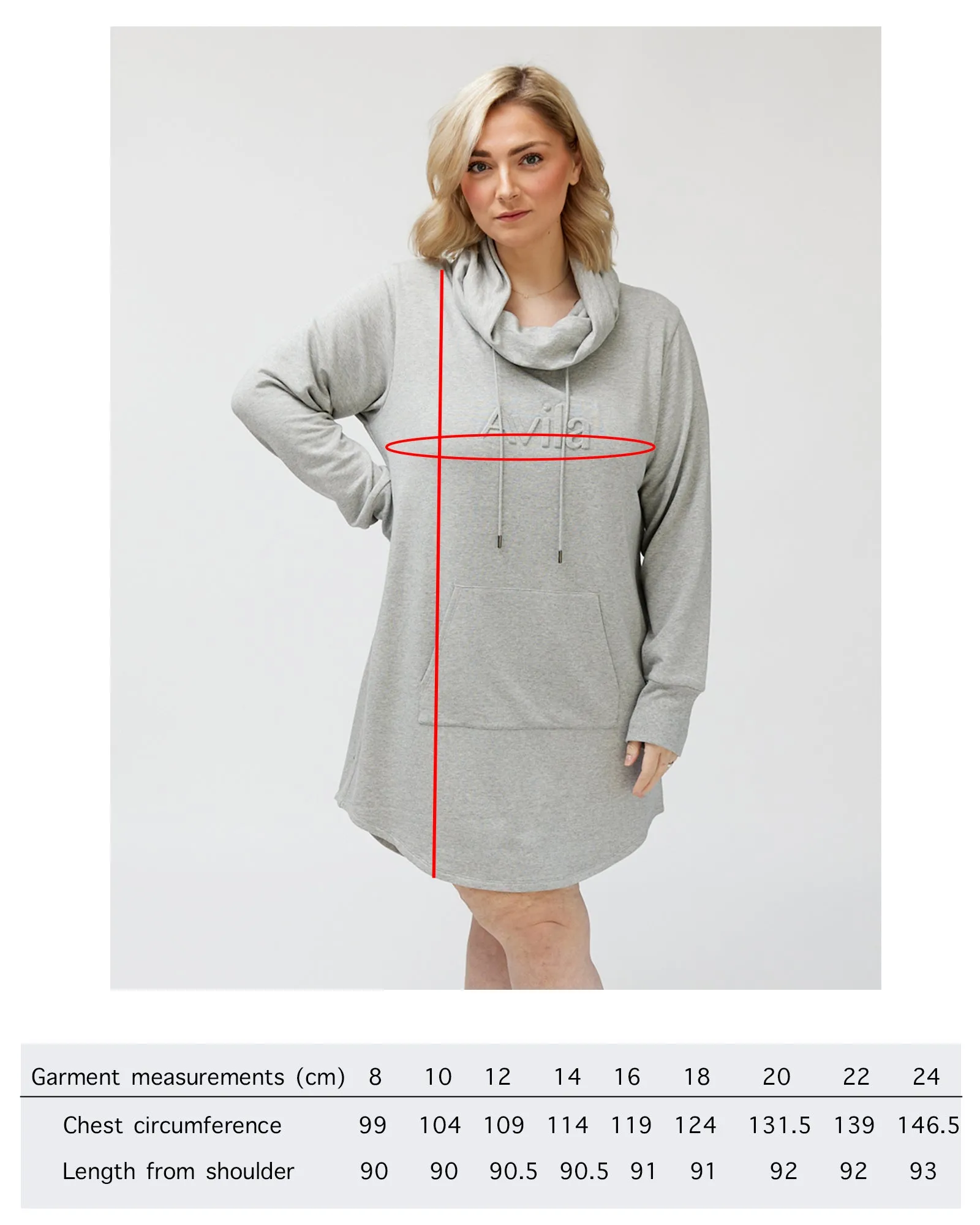 Isla cowl neck dress - light grey