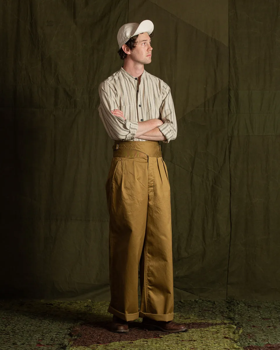 Khaki Chino Wide Gurkha Pants - Field Beige