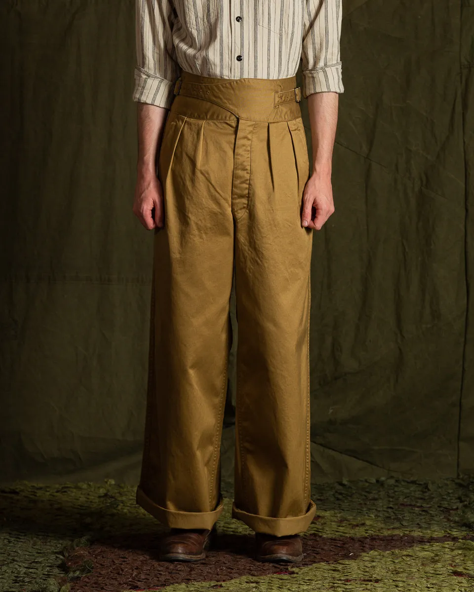 Khaki Chino Wide Gurkha Pants - Field Beige