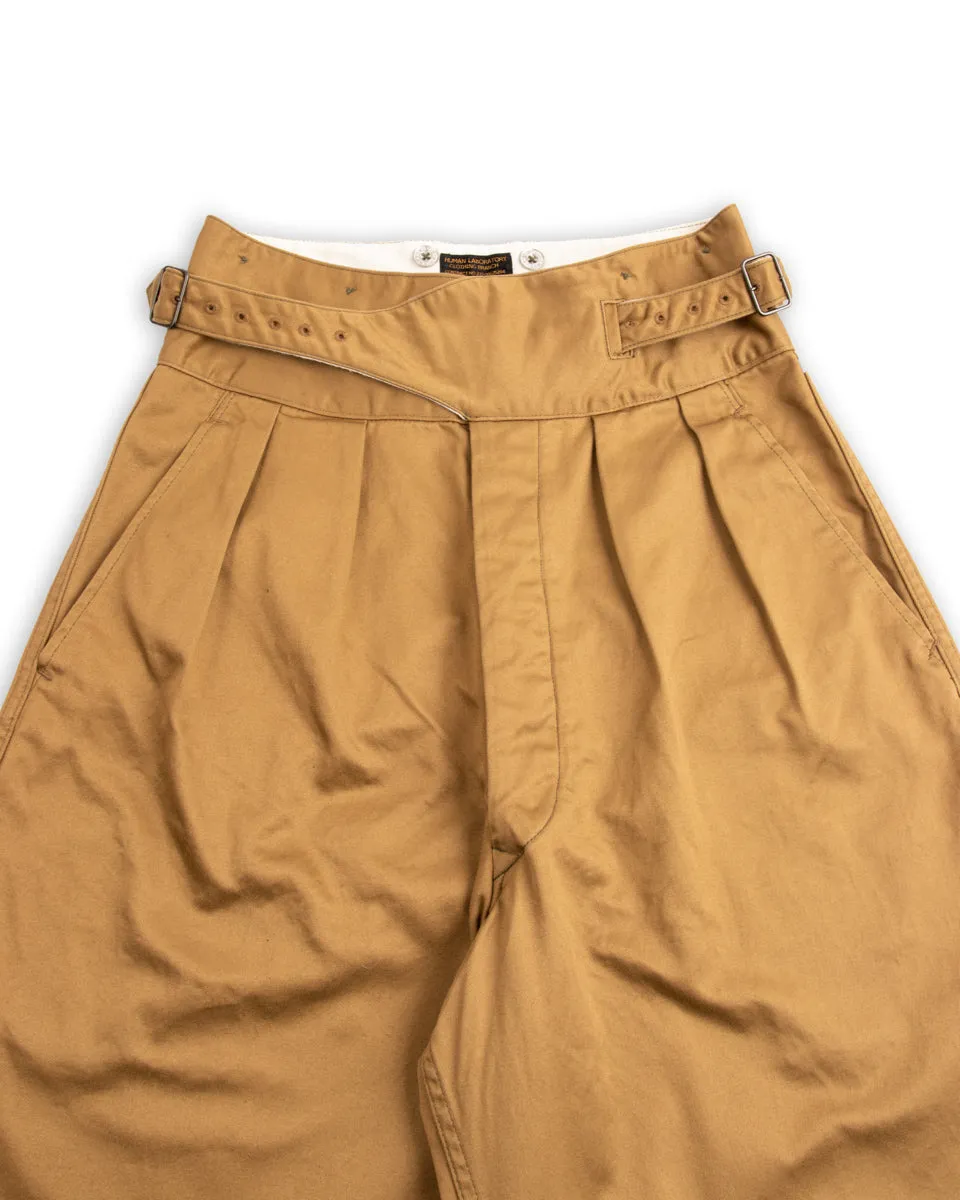 Khaki Chino Wide Gurkha Pants - Field Beige