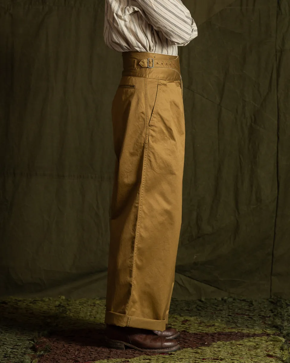 Khaki Chino Wide Gurkha Pants - Field Beige