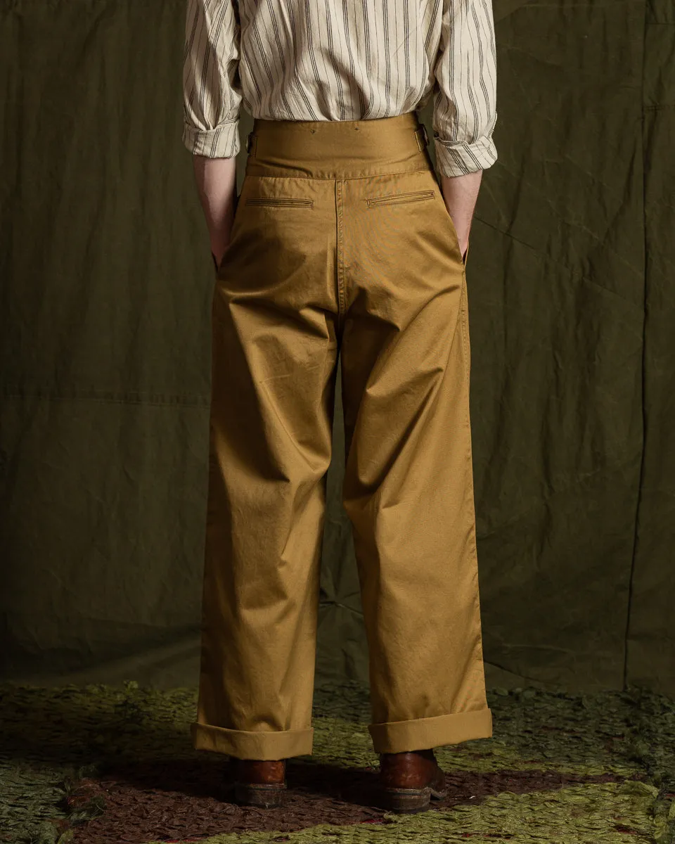 Khaki Chino Wide Gurkha Pants - Field Beige