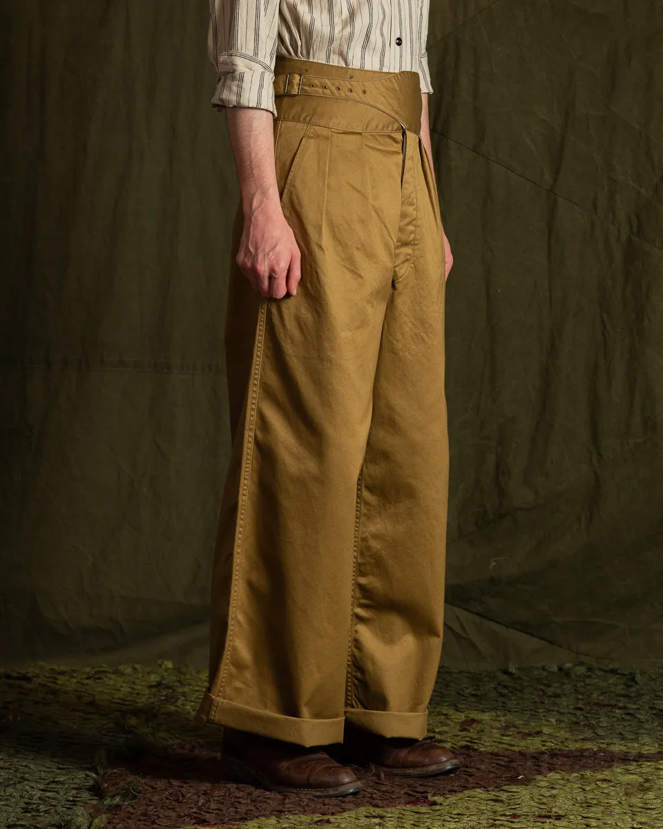 Khaki Chino Wide Gurkha Pants - Field Beige