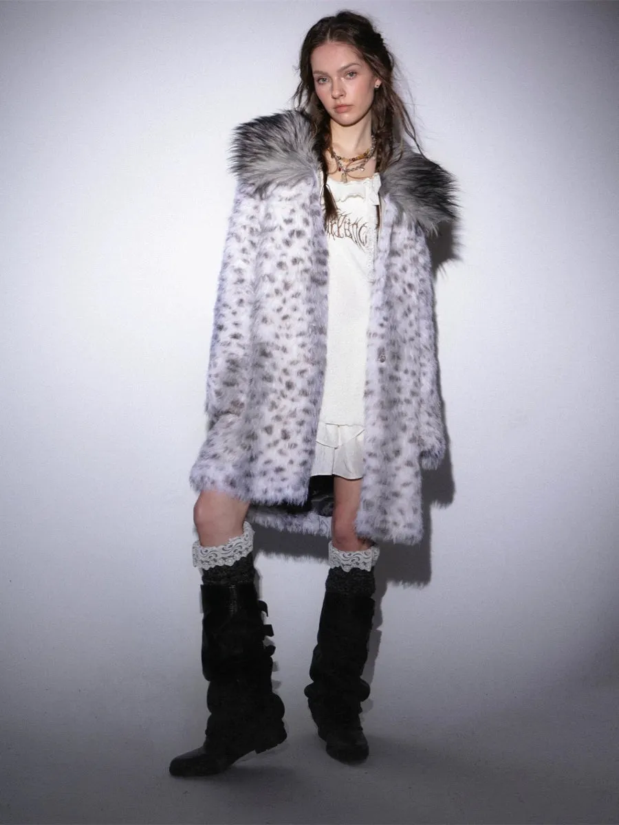 Leopard Print Mid-length Eco-friendly Fur Coat