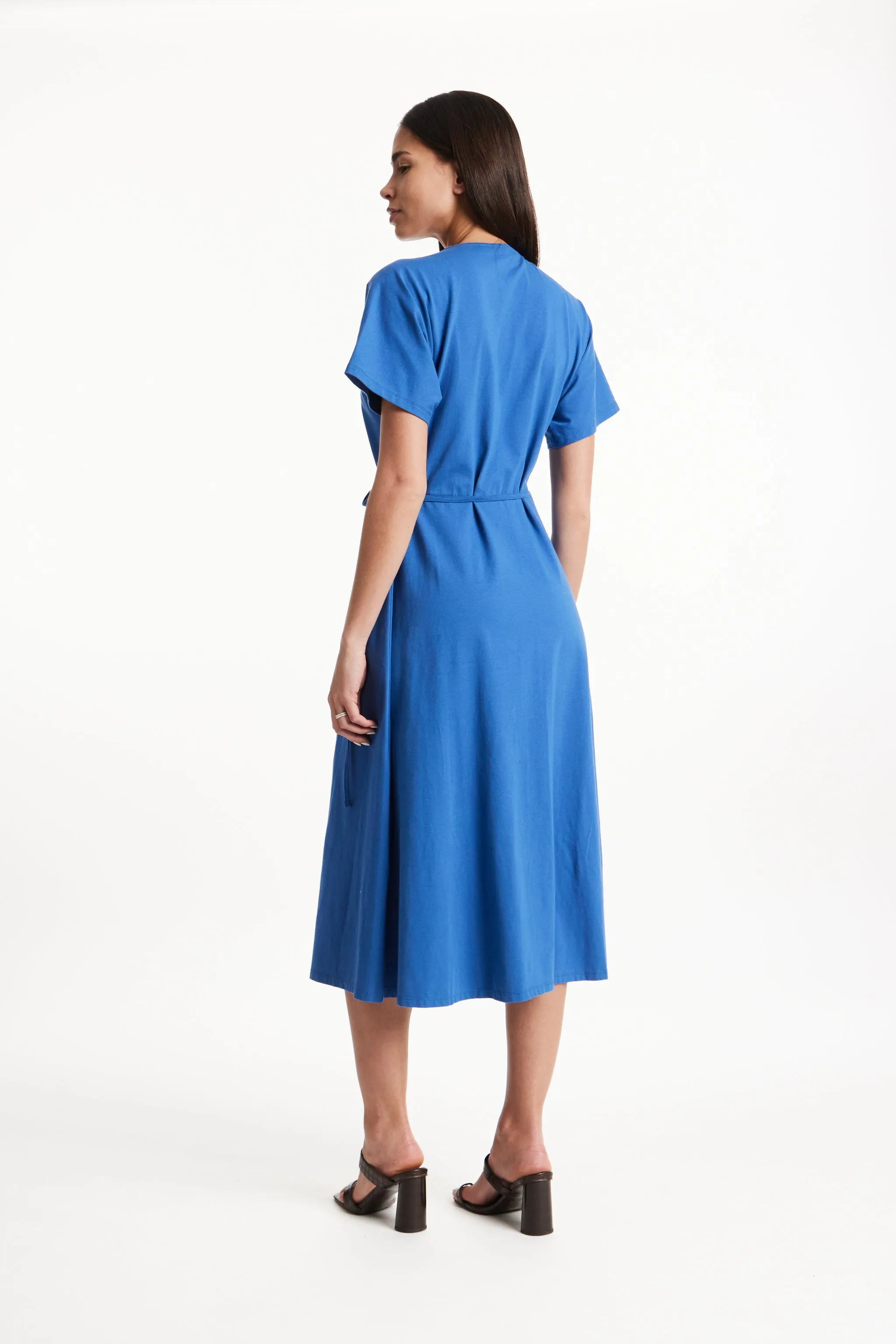 Leora Wrap Dress in Blue