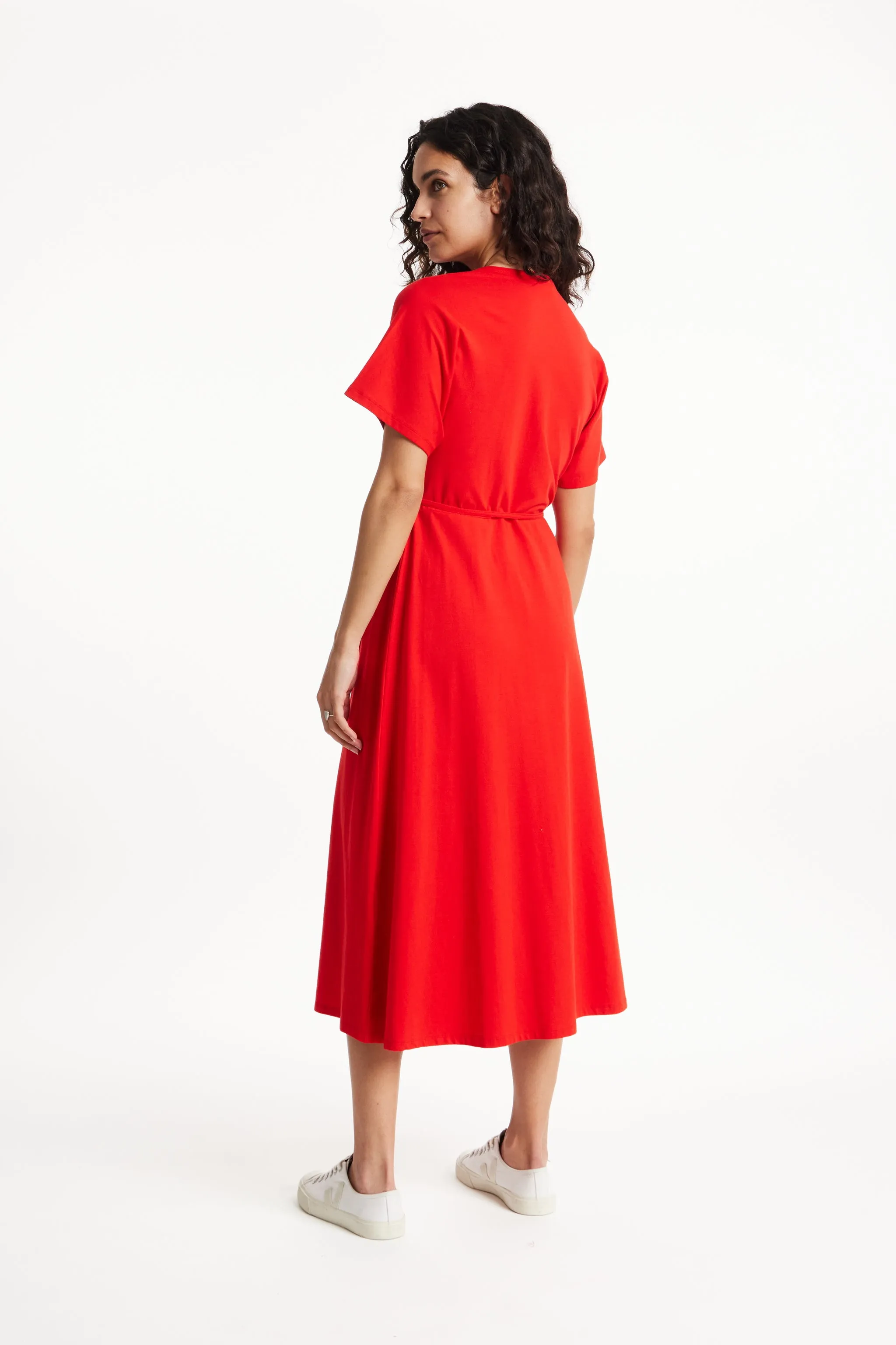 Leora Wrap Dress in Red