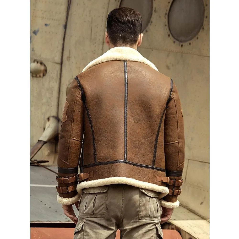 Men's B3 Airforce Sheepskin Shearling Leather Jacket