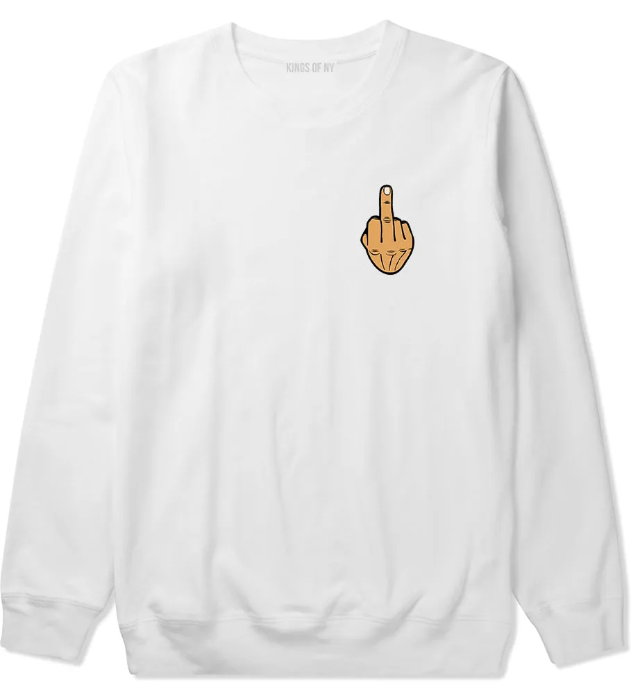 Middle Finger Funny Chest Mens Crewneck Sweatshirt