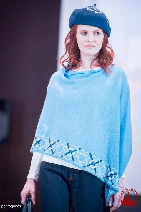 MIXED COLORS CASHMERE PONCHO