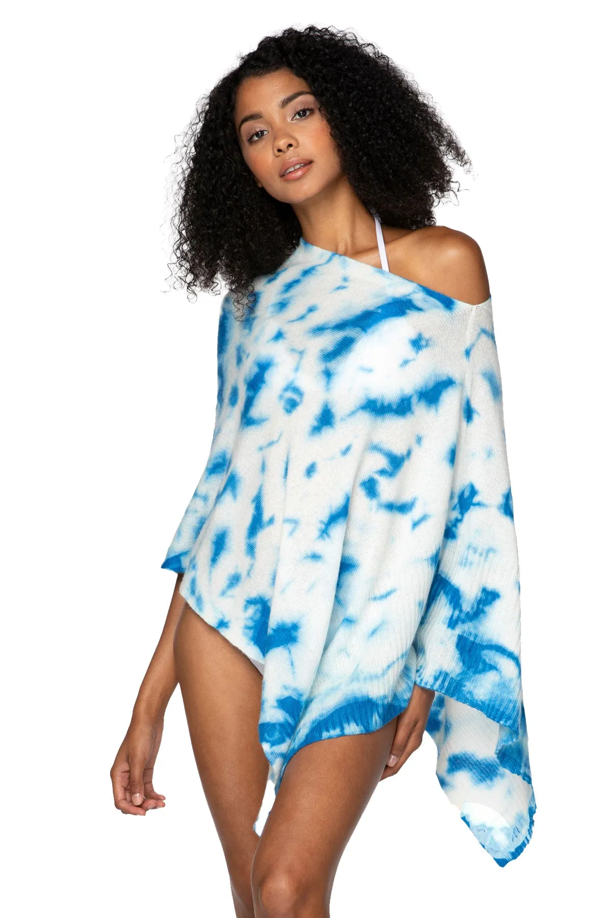 Poolside Poncho Cashmere |  Pool  Tie Dye