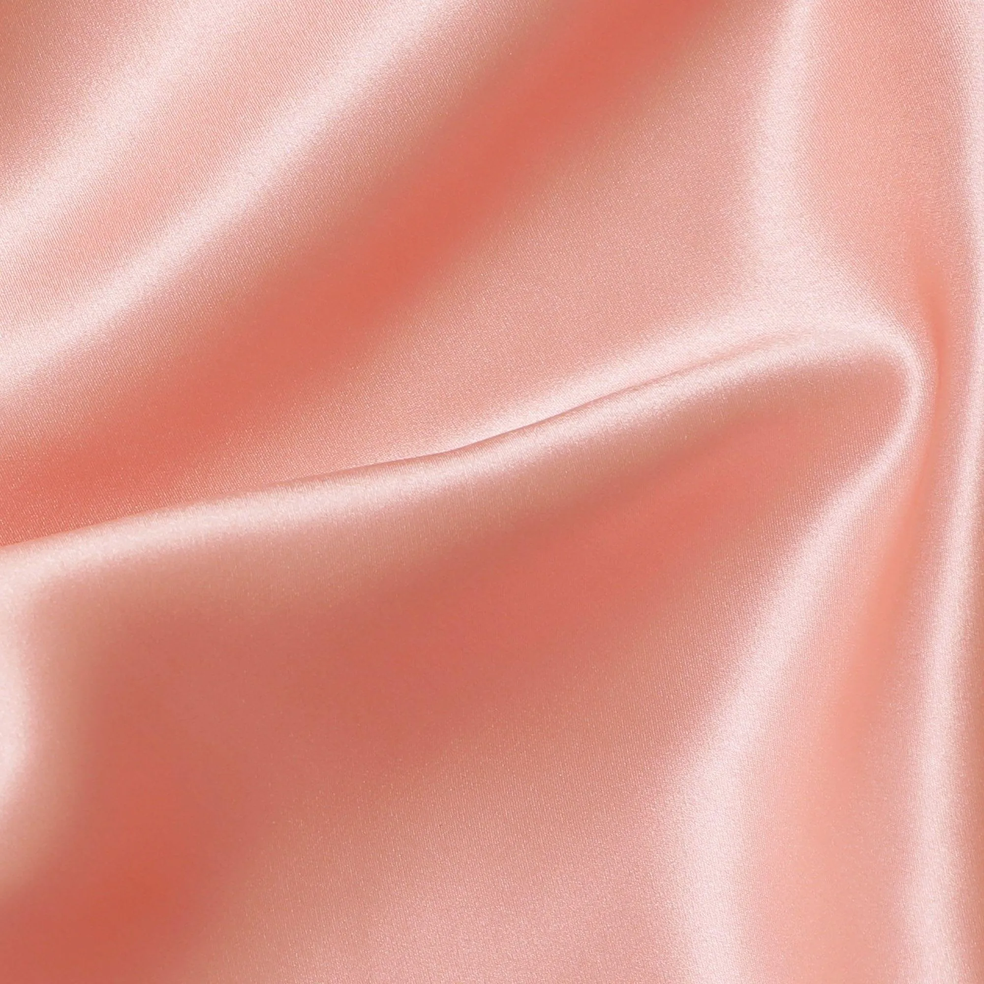 Salmon peach plain premium 100% pure silk satin fabric-D13881