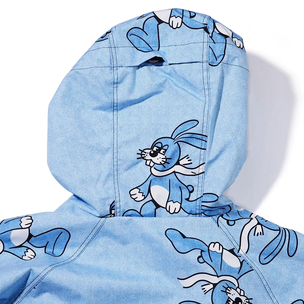 SUNDAY RABBIT HOODED ANORAK JACKET LIGHT BLUE