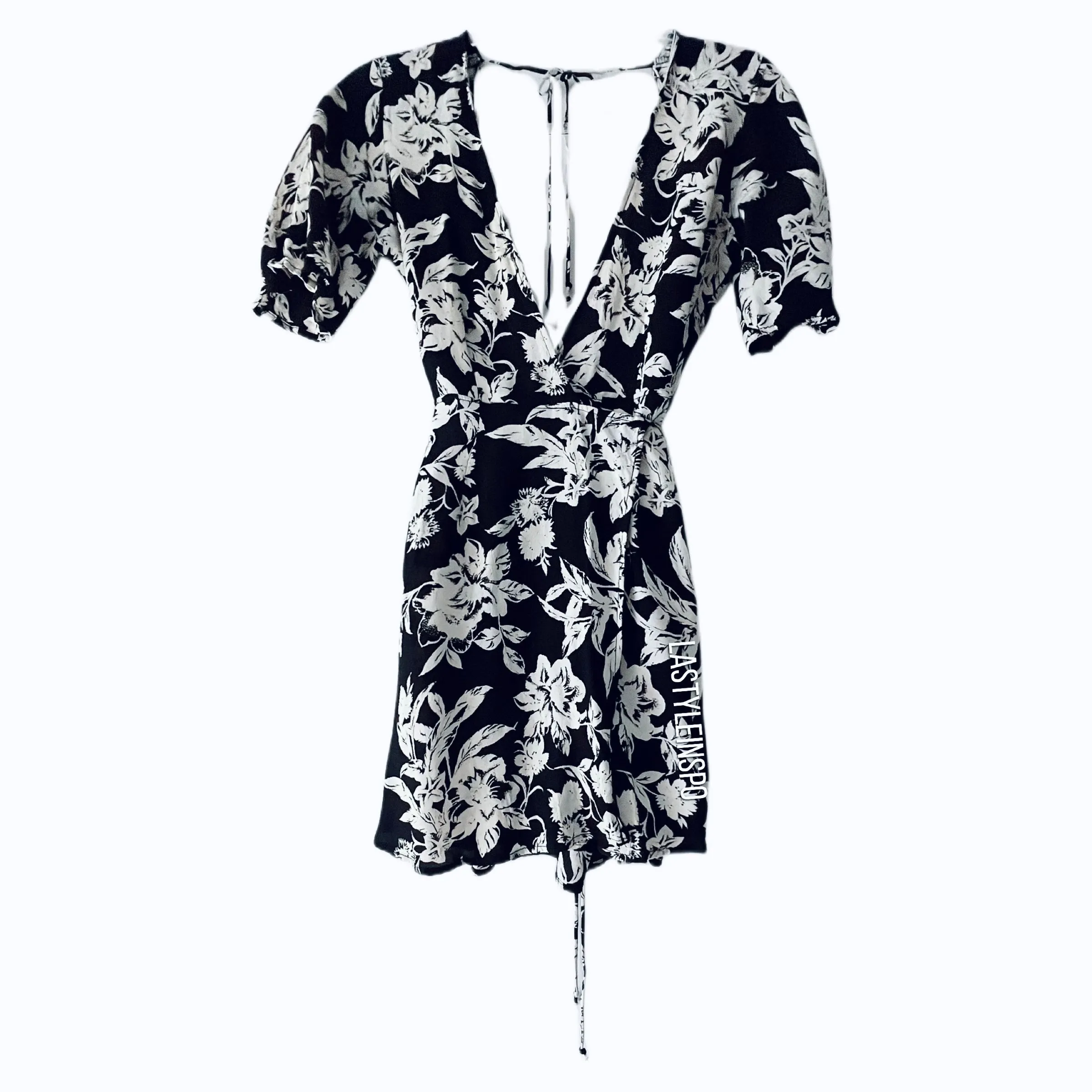 Whimsy   Row White Romper Floral Black Pattern XS