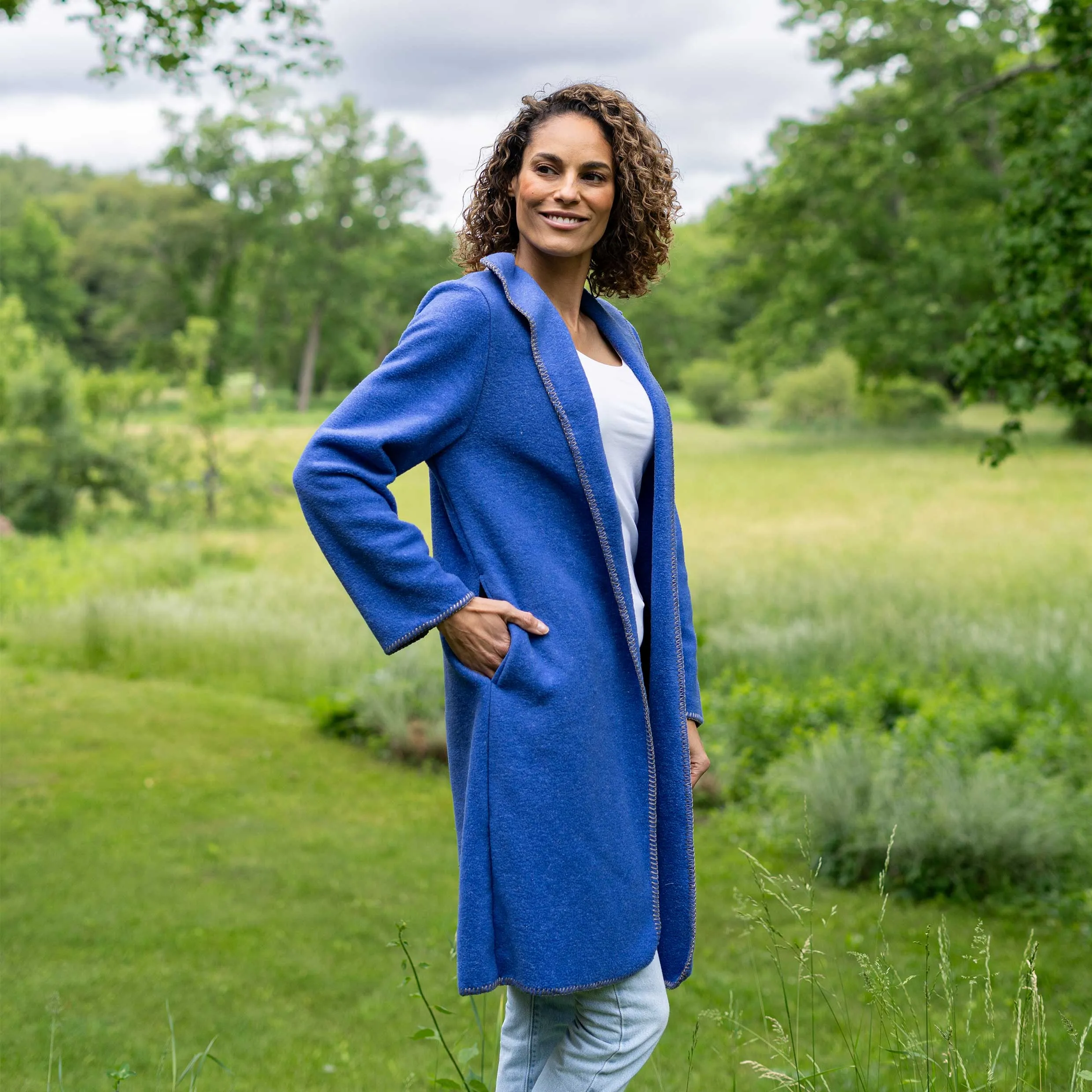 Women's Heather Fleece Open Coat