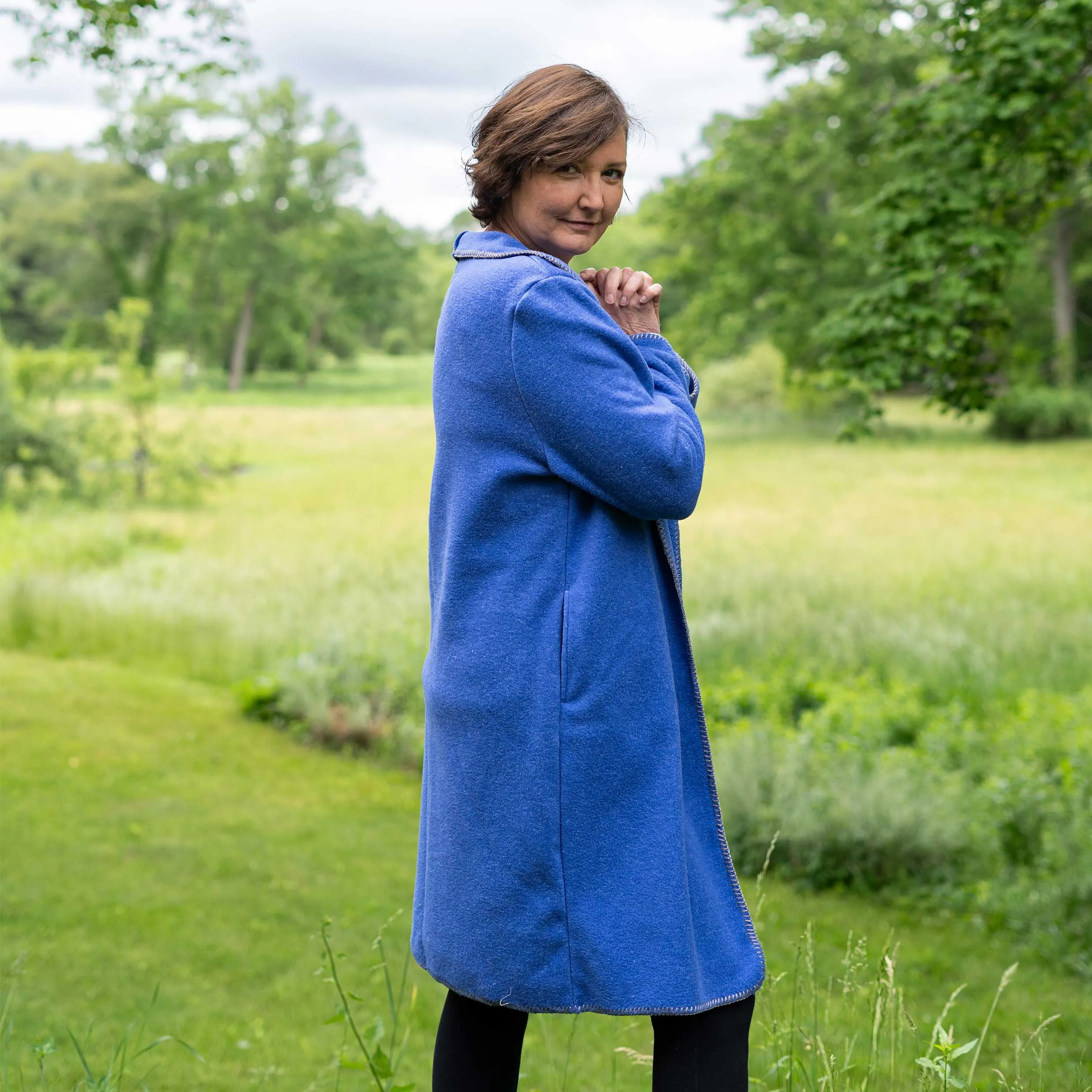 Women's Heather Fleece Open Coat