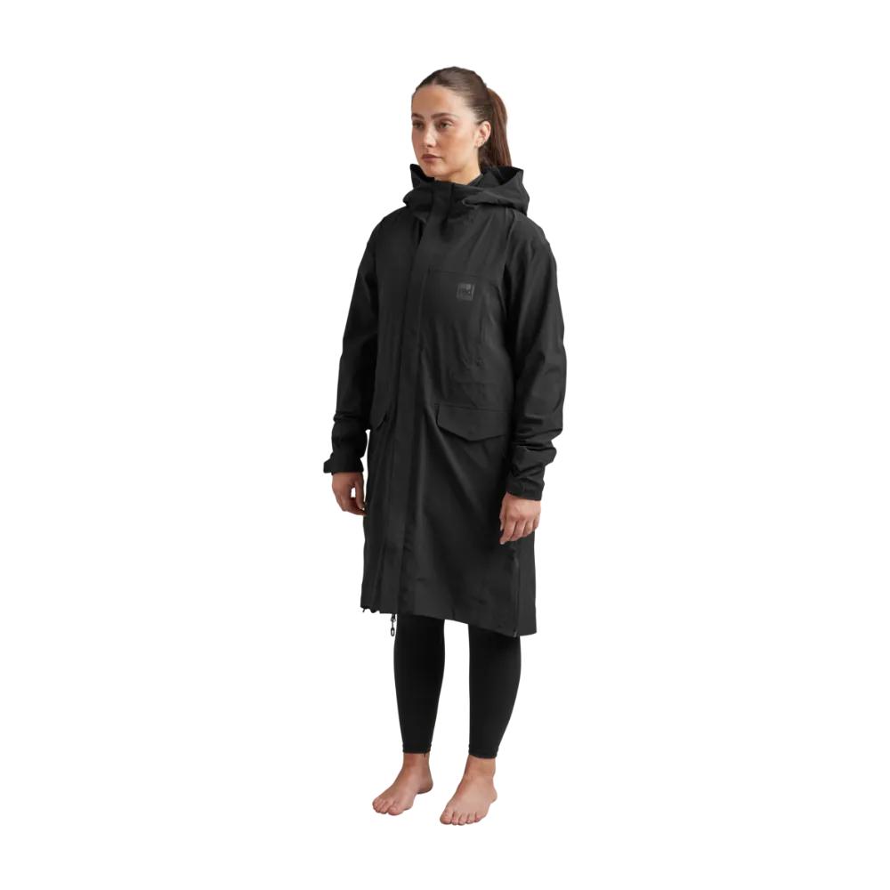 Women's Pursuit Waterproof Lightweight Changing Robe Jacket - Obsidian Black